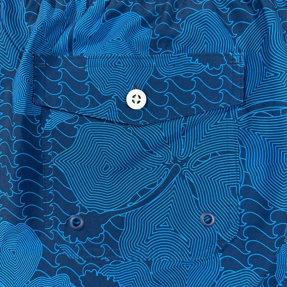 New George Swim Trunks 3XL‎ Blue Floral Tropical Hibiscus Board Shorts Surf
